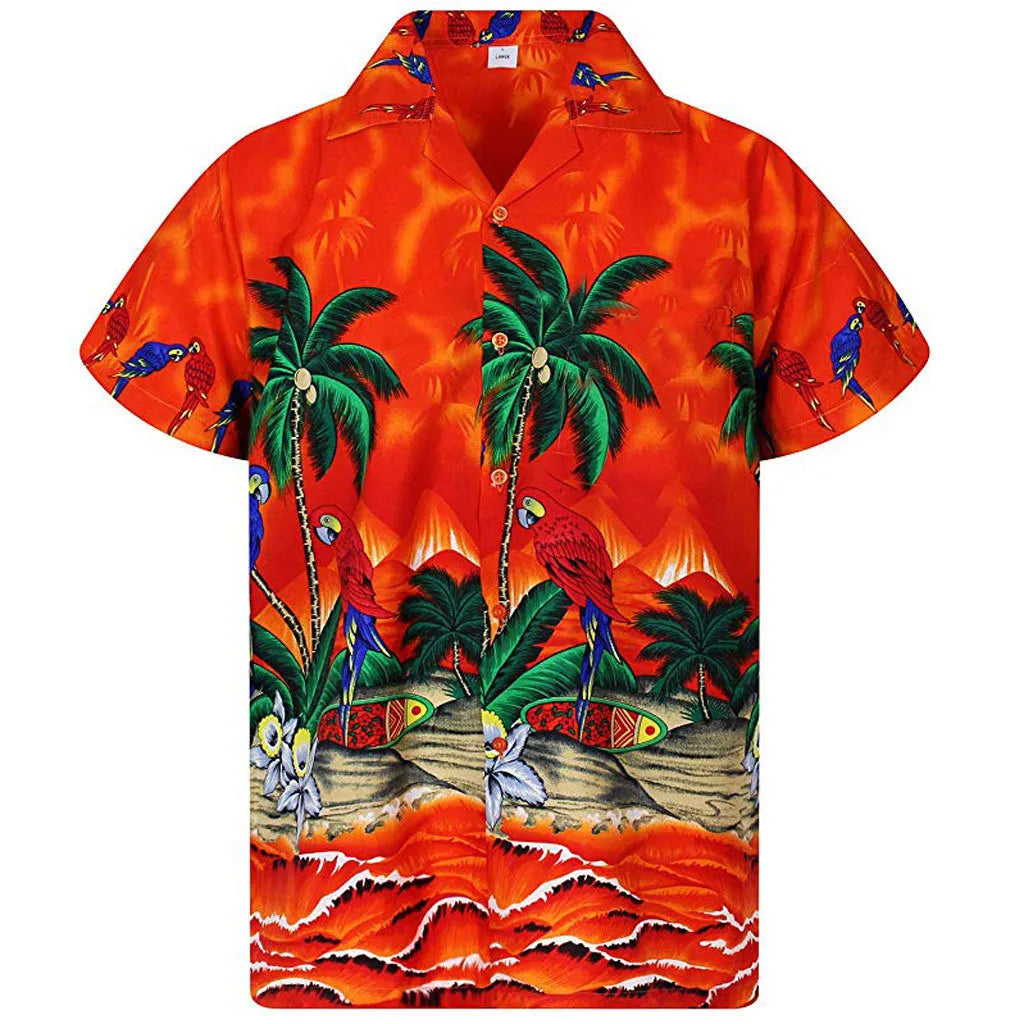 Hawaiian Shirt – Unisex 3D Palm Tree Hawaiian Shirt – Casual Summer Top