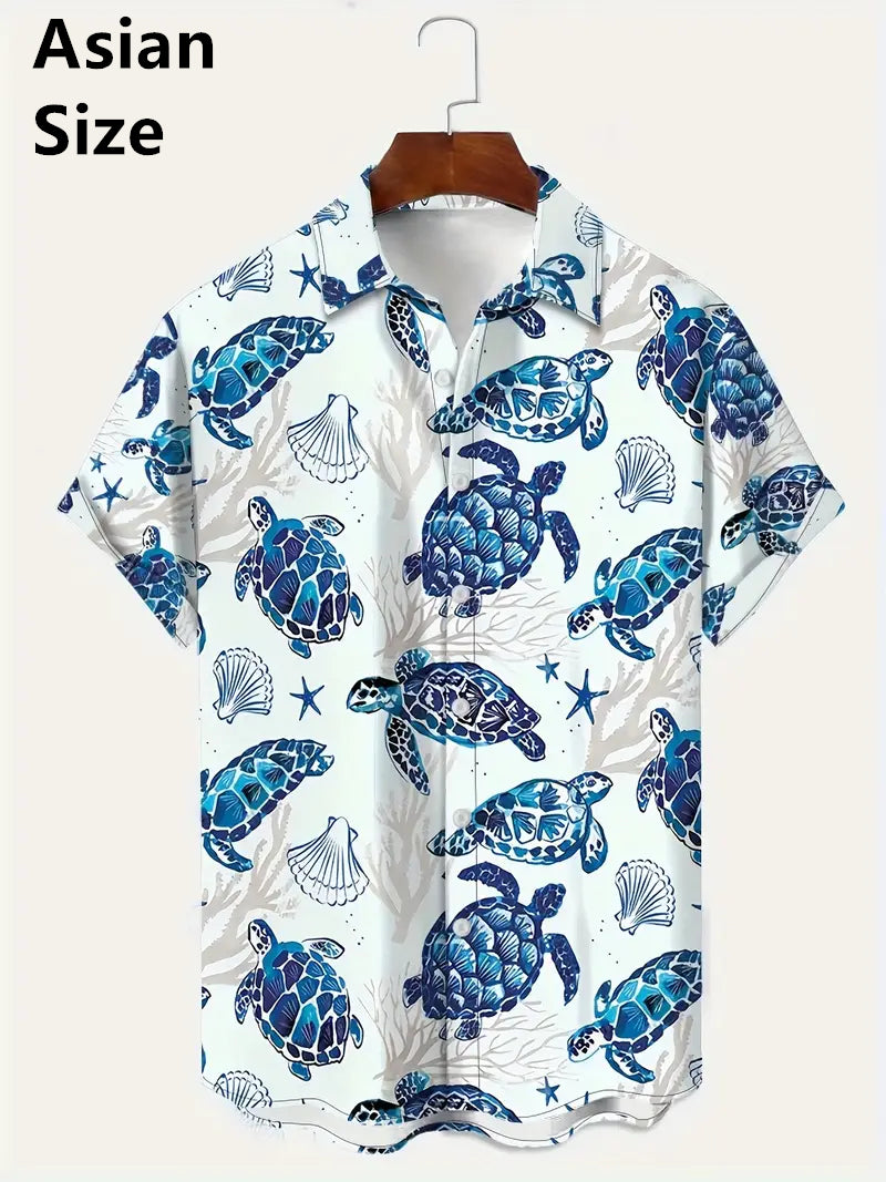 Hawaiian Shirt – 3D Print Hawaiian Shirt – Men’s Loose Plus Size Beachwear