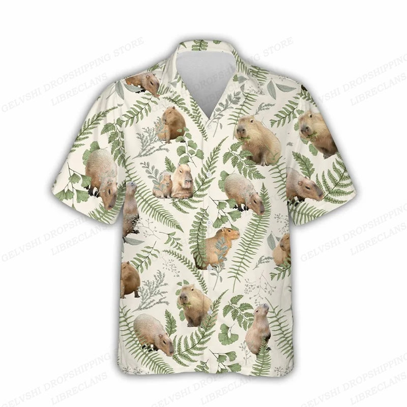 Hawaiian Shirt – Capybara Animal Hawaiian Shirt – Unisex Summer Beachwear