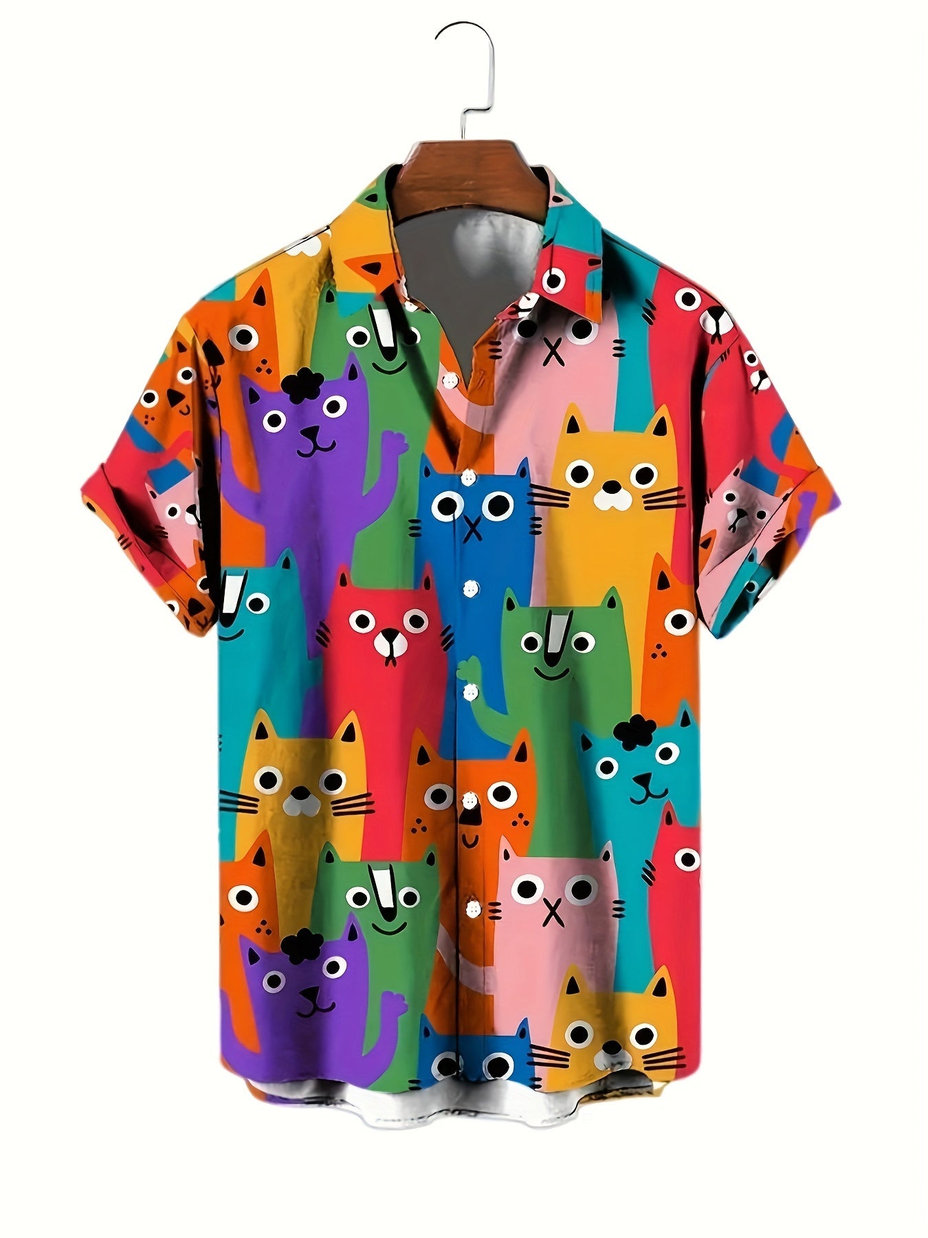 Hawaiian Shirt – Cute Cartoon Cat 3D Print Hawaiian Shirt – Youthful Unisex Streetwear
