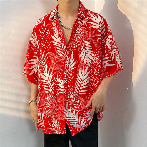 Hawaiian Shirt – Unisex Animal Print 3/4 Sleeve Cotton Hawaiian Beach Shirt