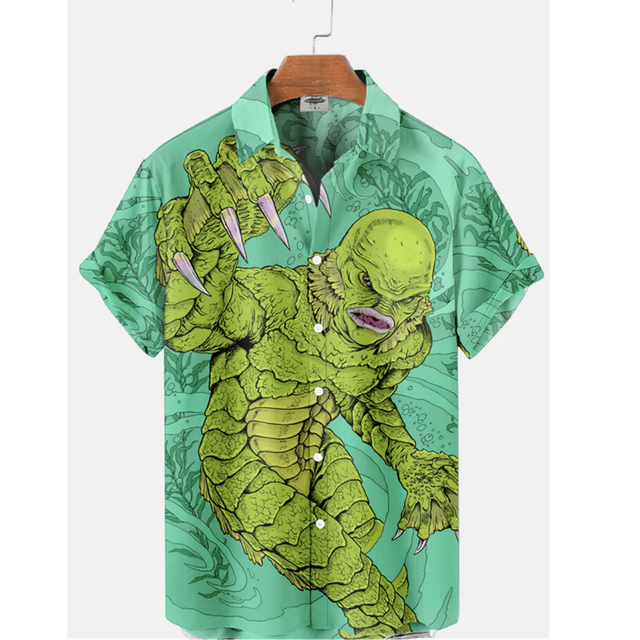 Hawaiian Shirt – Horror Movie 3D Print Hawaiian Shirt – Vintage Men’s Summer Streetwear