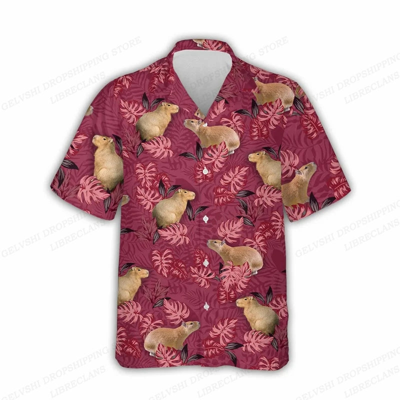 Hawaiian Shirt – Capybara Animal Hawaiian Shirt – Unisex Summer Beachwear