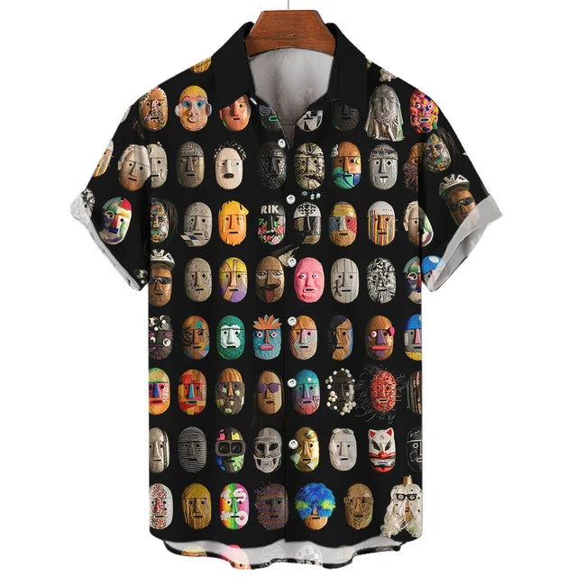 Hawaiian Shirt – Vintage Mexican Wrestling 3D Print Shirt – Oversized Men’s Casual Top