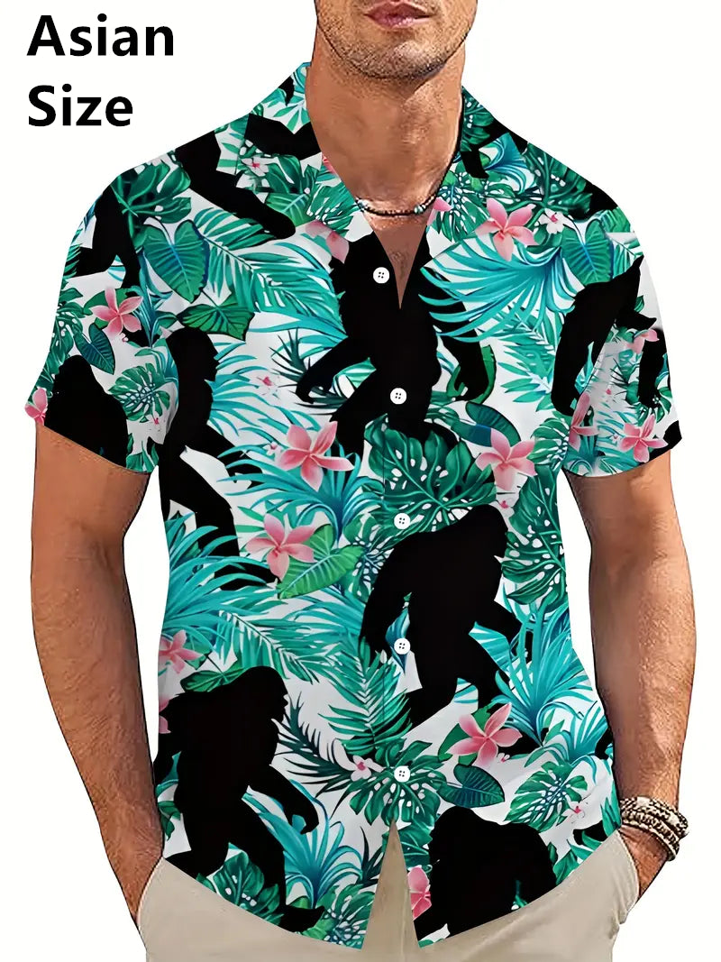 Hawaiian Shirt – 3D Print Hawaiian Shirt – Men’s Loose Plus Size Beachwear