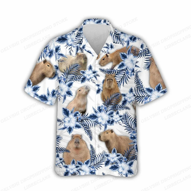 Hawaiian Shirt – Capybara Animal Hawaiian Shirt – Unisex Summer Beachwear