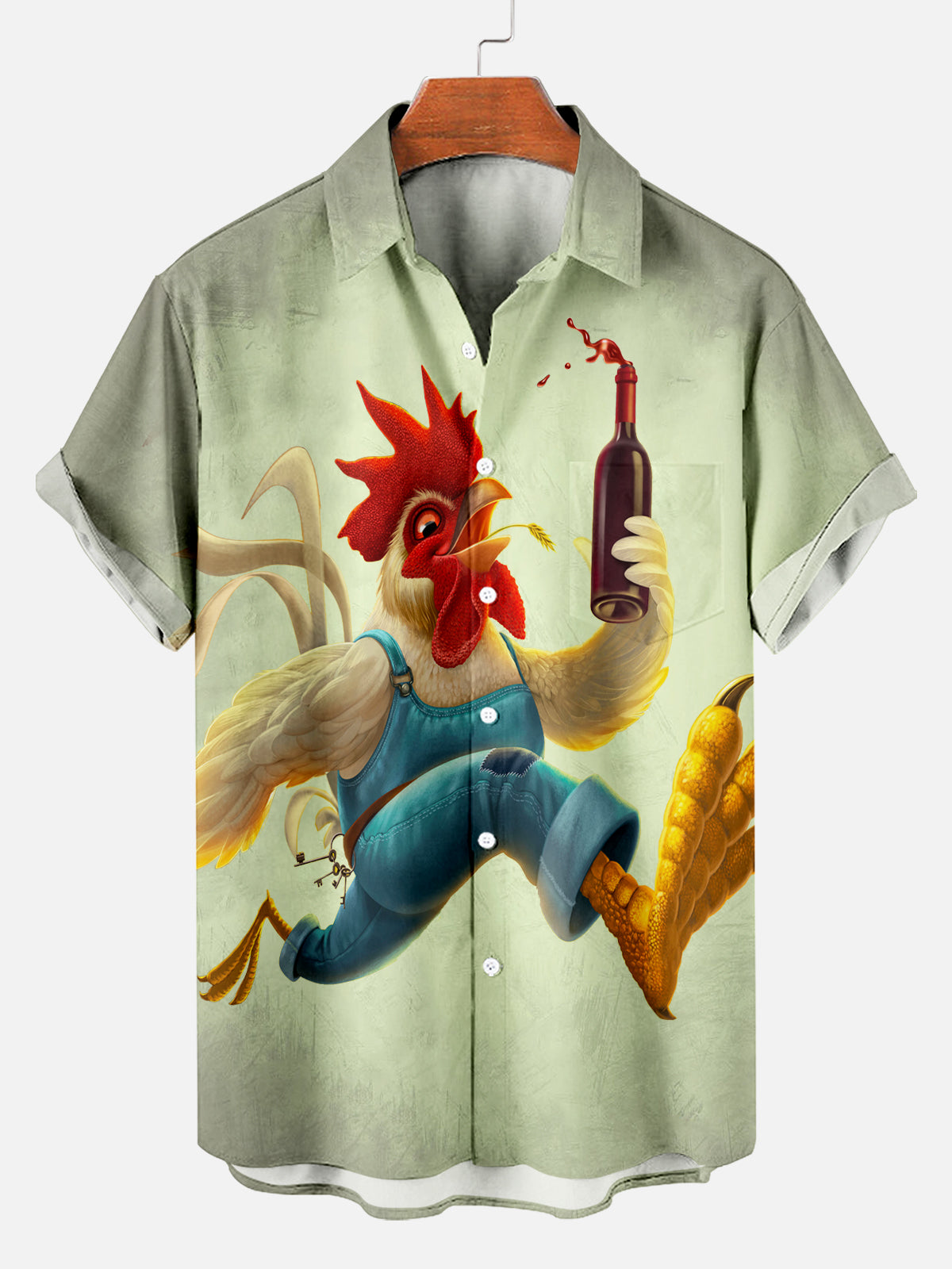 Hawaiian Shirt – Funny Rooster 3D Print Hawaiian Short Sleeve Shirt