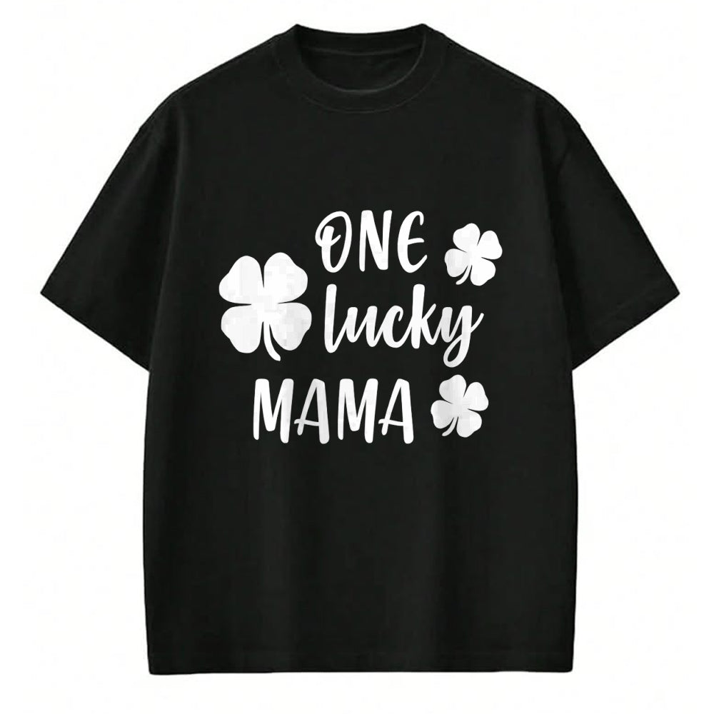 Gift for Mom Shirt, Funny Mom Unisex T-Shirt/Hoodie/Sweatshirt HLT00 - Womens One Lucky Mama Cute Shamrock St. Patricks Day Mom Gift T-Shirt