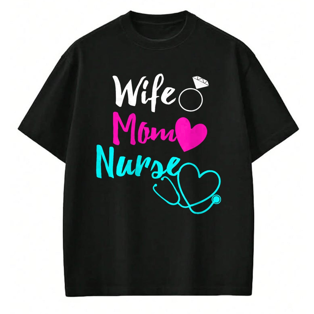 Funny Nurse Shirt, Nurse Unisex T-Shirt/Hoodie/Sweatshirt HLT00 - Wife Mom Nurse Gift Mothers Day Gift For RN LPN ICU Nurses T-Shirt