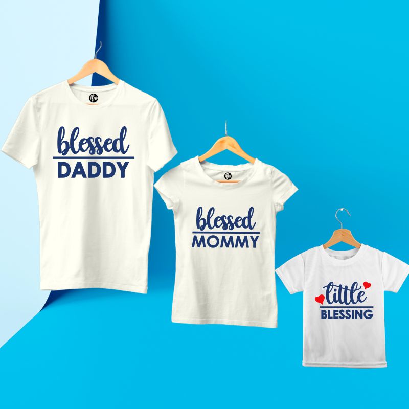Blessed Mommy Blessed Daddy & Little Blessing Family T-Shirts