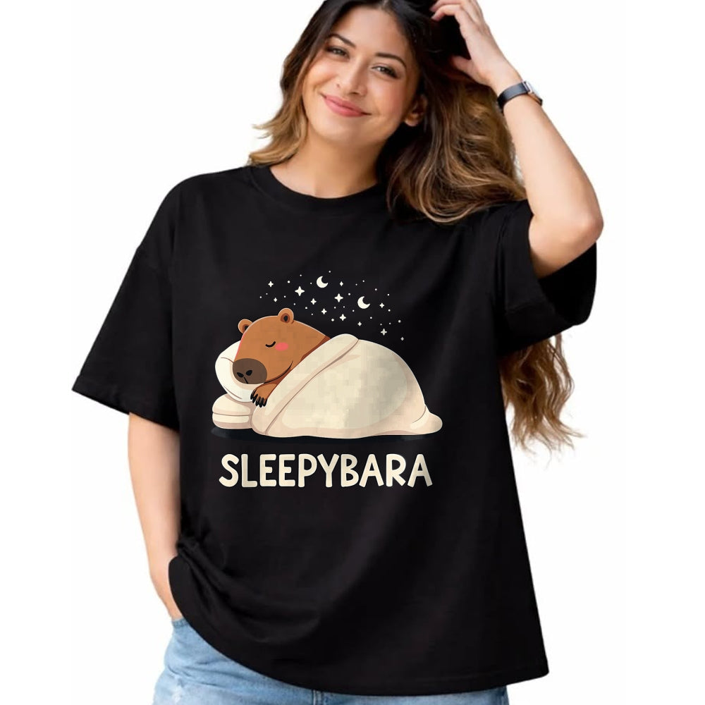 Cute Capybara Shirt, Funny Capybara Unisex T-Shirt/Hoodie/Sweatshirt HLT00 - Capybara Sleep Pajamas Sleepybara T-Shirt