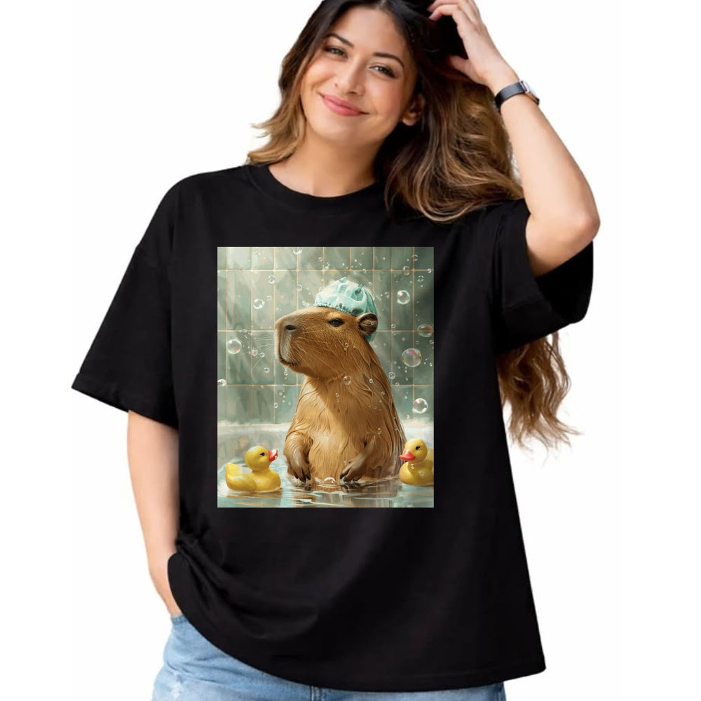 Cute Capybara Shirt, Funny Capybara Unisex T-Shirt/Hoodie/Sweatshirt HLT00 - Funny Graphic Capybara Long Sleeve T-Shirt (18)