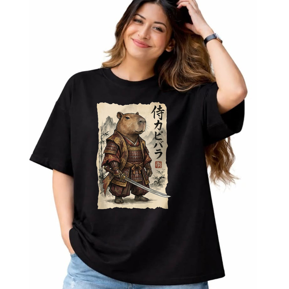 Cute Capybara Shirt, Funny Capybara Unisex T-Shirt/Hoodie/Sweatshirt HLT00 - Samurai Capybara Japanese Art Vintage Graphic Funny Animal T-Shirt
