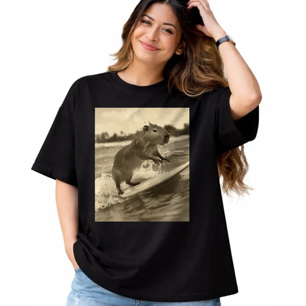Cute Capybara Shirt, Funny Capybara Unisex T-Shirt/Hoodie/Sweatshirt HLT00 - Funny Graphic Capybara Long Sleeve T-Shirt (8)
