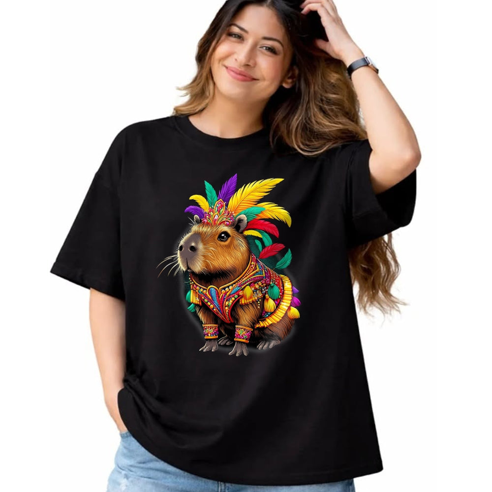 Cute Capybara Shirt, Funny Capybara Unisex T-Shirt/Hoodie/Sweatshirt HLT00 - Funny Capybara Carnival Dress Brazil Heritage Latina T-Shirt