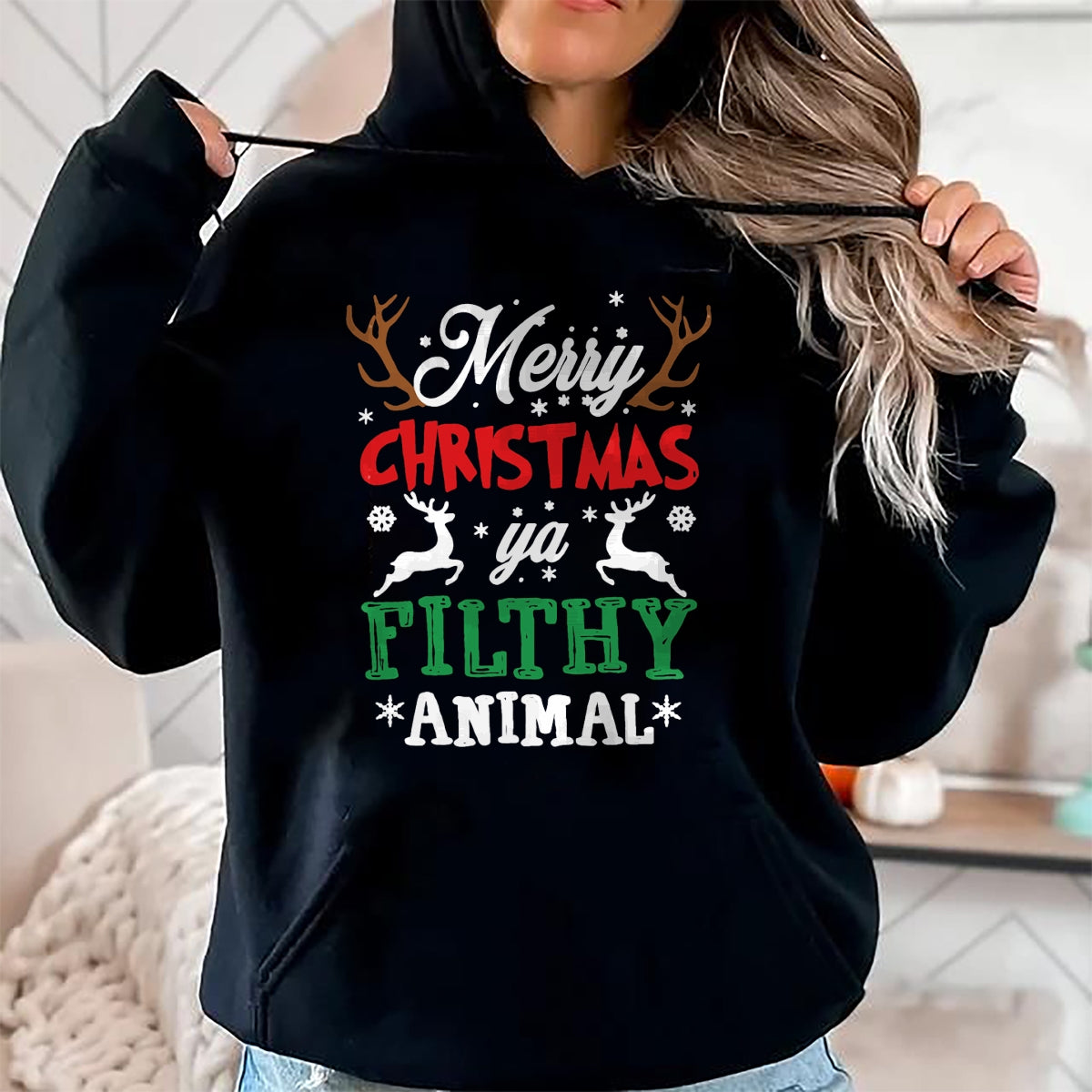Christmas Shirts for Family, Funny christmas shirts, Christmas Unisex T-Shirt/Hoodie/Sweatshirt HLT00 - Merry Christmas Animal Filthy Ya Xmas Pajama T-Shirt