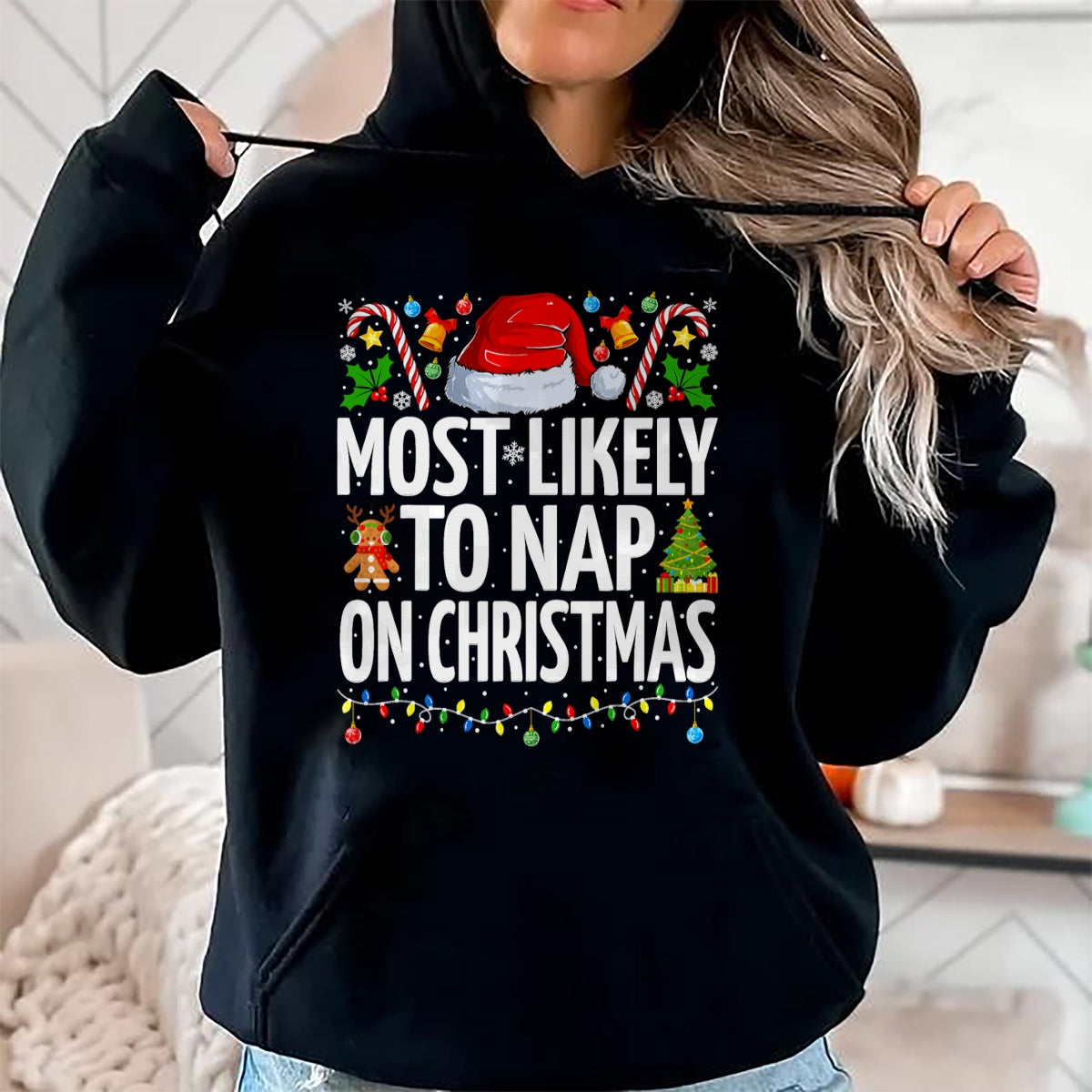 Christmas Shirts for Family, Funny christmas shirts, Christmas Unisex T-Shirt/Hoodie/Sweatshirt HLT00 - Most Likely To Nap On Christmas Funny Family Christmas T-Shirt