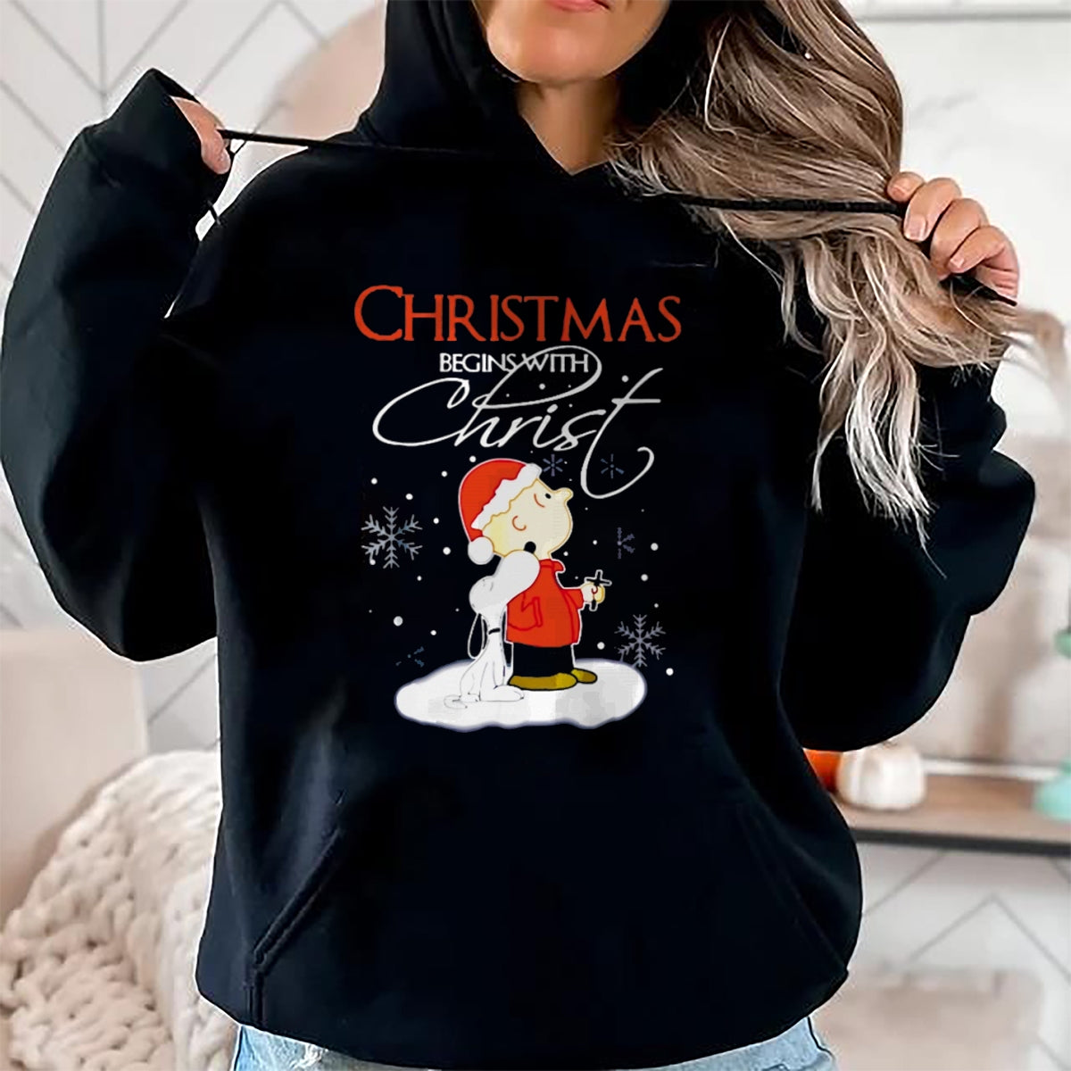 Christmas Shirts for Family, Funny christmas shirts, Christmas Unisex T-Shirt/Hoodie/Sweatshirt HLT00 - Christmas - Christmas Begins With Christ Xmas Gift Holiday costume T-Shirt