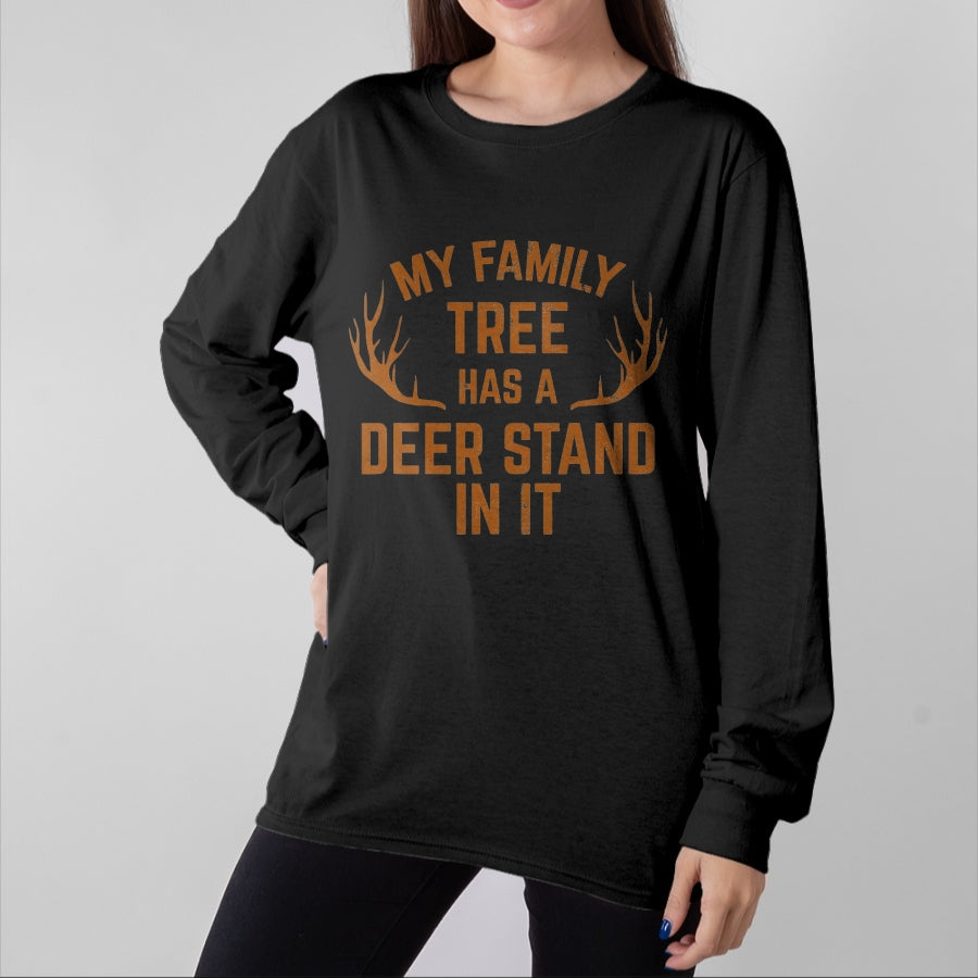Funny Hunting Shirt, Gift For Hunting Lover Unisex T-Shirt/Hoodie/Sweatshirt HLT00 - My Family Tree Has A Deer Stand in It Hunting Tshirt T-Shirt, Men, Black, 3X-Large