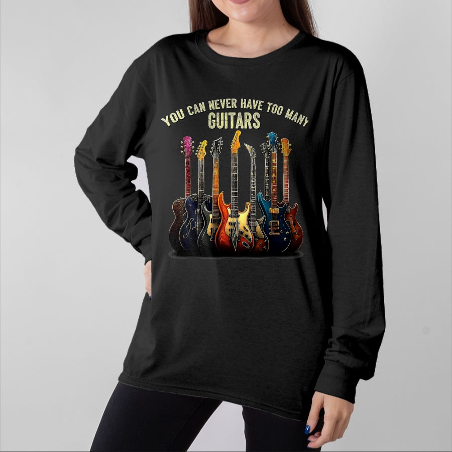 Guitar Lover Shirt, Funny Guitar UnisexT-Shirt/Hoodie/Sweatshirt HLT00 - Funny Music You Can Never Have Too Many Guitars T-Shirt, Men, Black, 3X-Large