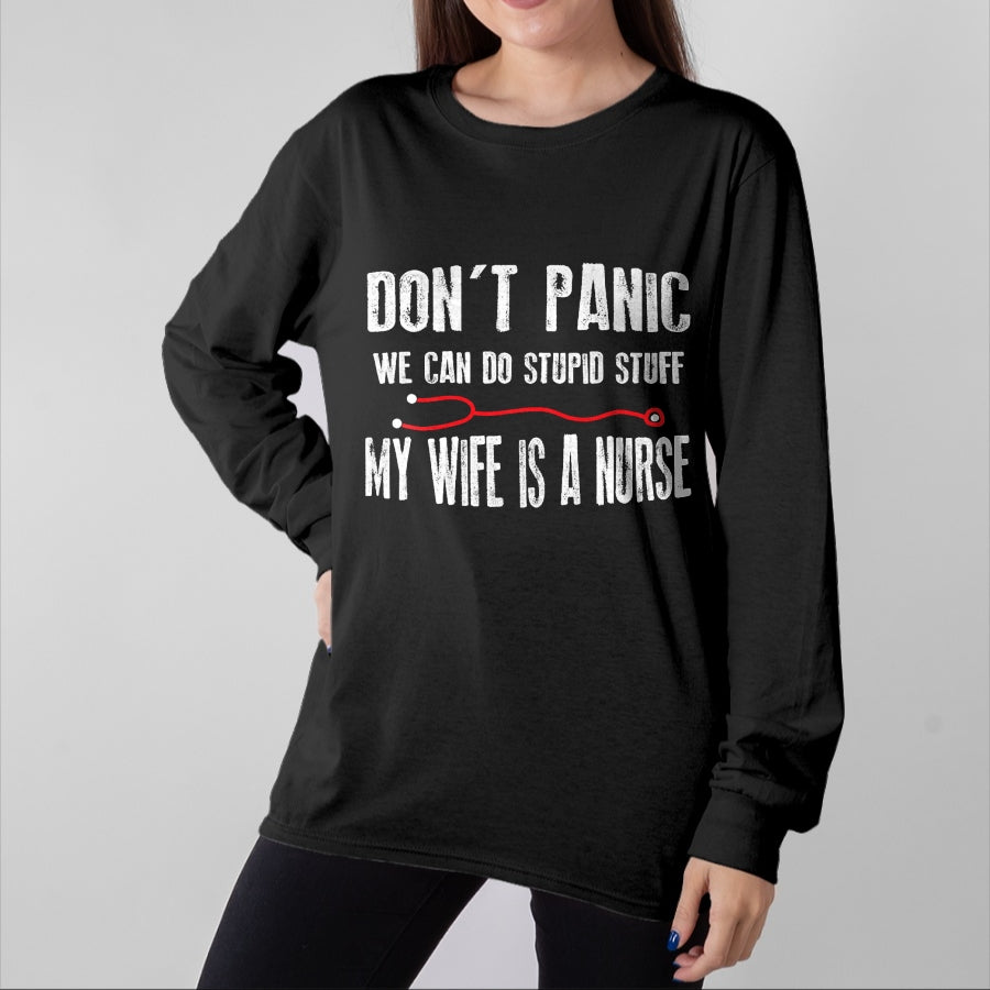 Funny Nurse Shirt, Nurse Unisex T-Shirt/Hoodie/Sweatshirt HLT00 - My Wife Is Nurse - Husband T-Shirt