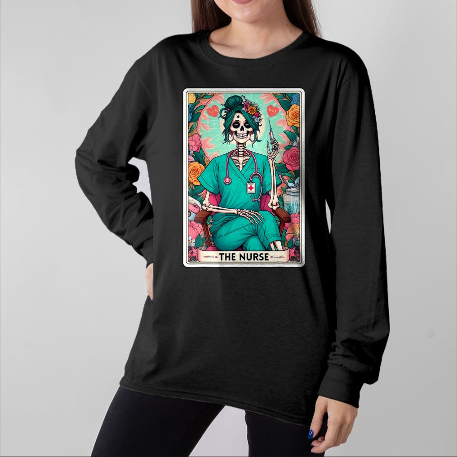 Funny Nurse Shirt, Nurse Unisex T-Shirt/Hoodie/Sweatshirt HLT00 - The Nurse Tarot Card T-Shirt