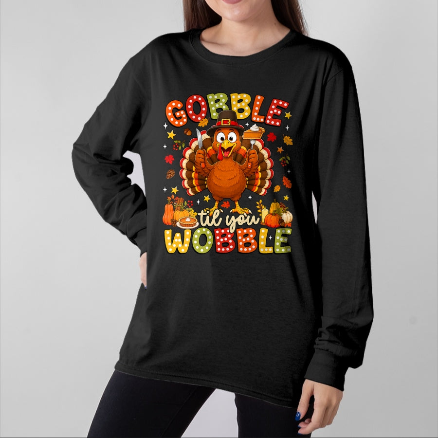 Best Thanksgiving Family Shirt , Funny Thanksgiving UnisexT-Shirt/Hoodie/Sweatshirt HLT00 - Gobble Til You Wobble Thanksgiving Turkey Men Women Kids T-Shirt