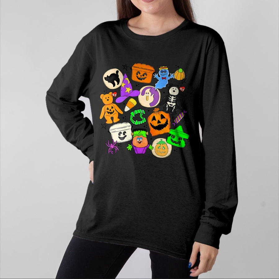 Best Thanksgiving Family Shirt , Funny Thanksgiving UnisexT-Shirt/Hoodie/Sweatshirt HLT00 - Cute Funny Boo Ghost Vintage 90s Halloween Collage Doodles T-Shirt