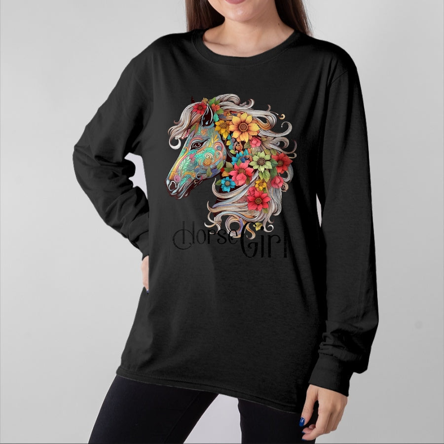 Best Horse Lover Shirt , Funny Horse UnisexT-Shirt/Hoodie/Sweatshirt HLT00 - Horse Girl - Just A Girl Who Loves Horses, Horseback Riding T-Shirt