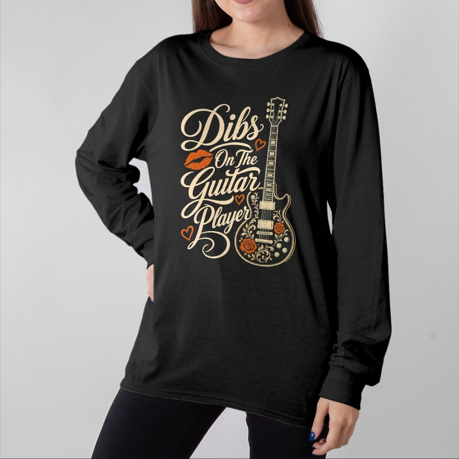 Guitar Lover Shirt, Funny Guitar UnisexT-Shirt/Hoodie/Sweatshirt HLT00 - Guitar Dibs On The Guitar Player Vintage Guitarist Gift T-Shirt