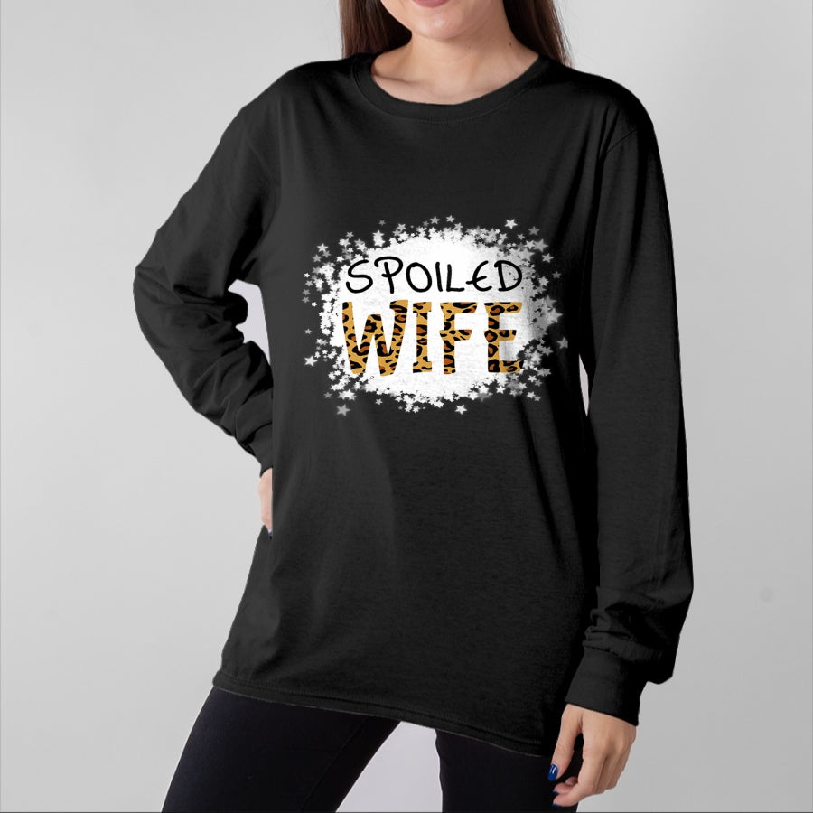 Best Wife Shirt, Wife and Husband Unisex T-Shirt/Hoodie/Sweatshirt HLT00 - Gift for wife T shirt, spoiled wife Spoiled Wife Leopard Cheetah Mother Mama Mom Fiance T-Shirt