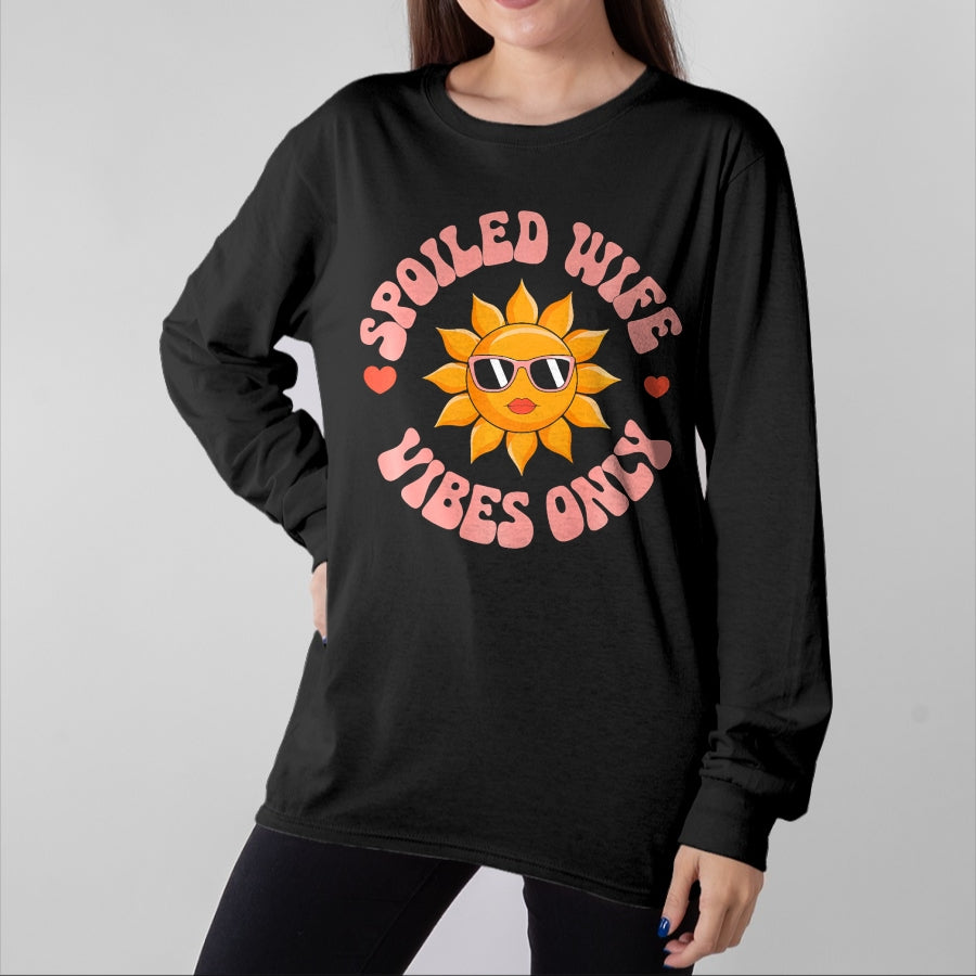 Best Wife Shirt, Wife and Husband Unisex T-Shirt/Hoodie/Sweatshirt HLT00 - Gift for wife T shirt, spoiled wife Funny Wife Spoiled Wife Vibes Only Premium T-Shirt