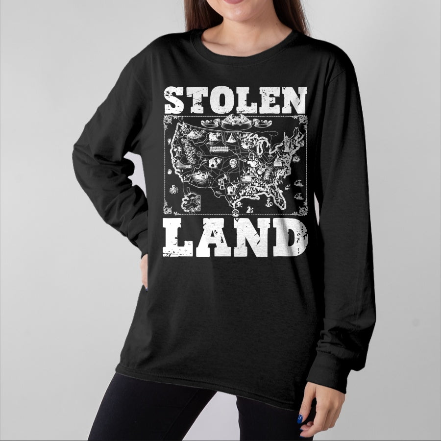 Native American T-Shirts, Vintage Native American Unisex T-Shirt/Hoodie/Sweatshirt HLT00 - Stolen Land Indian Pride Tribes Native American Indigenous