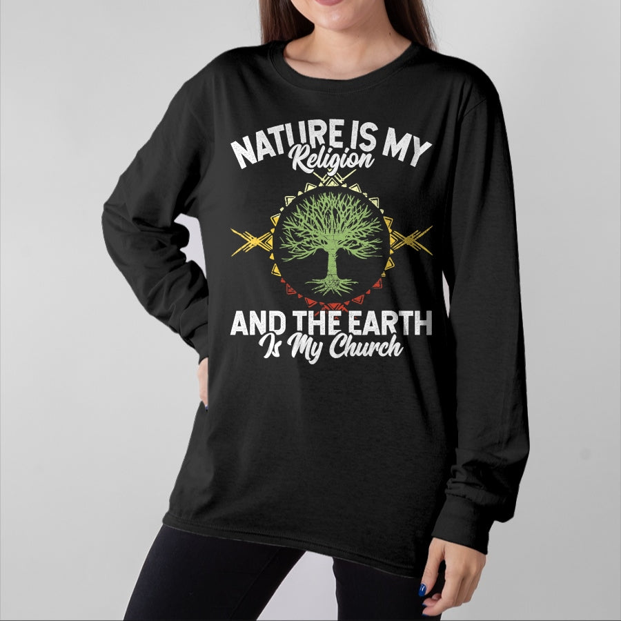Native American T-Shirts, Vintage Native American Unisex T-Shirt/Hoodie/Sweatshirt HLT00 - Nature Is My Religion Earth Is My Church Native American Day