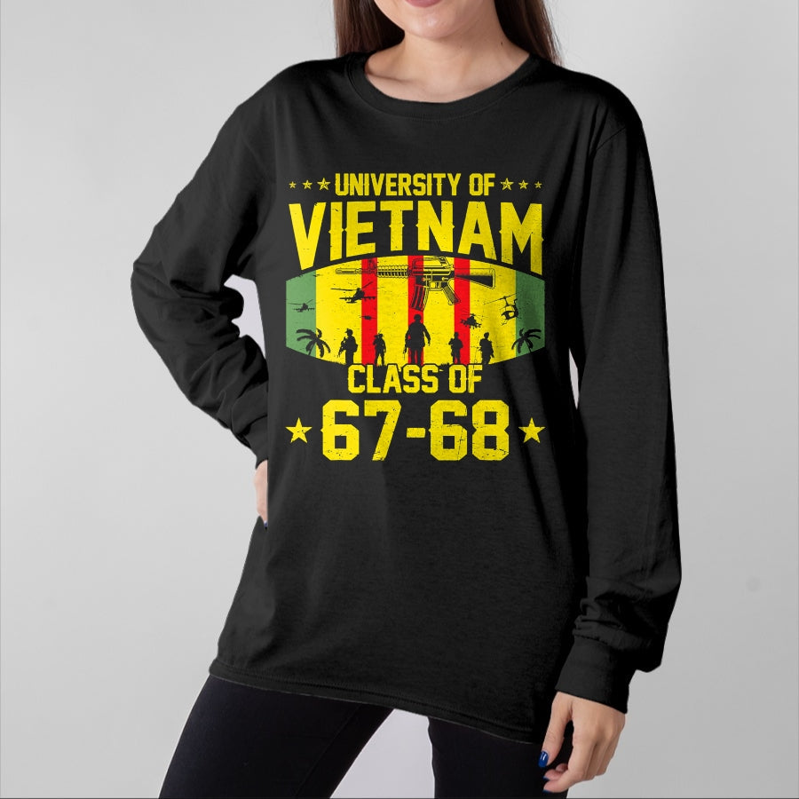 Proud Veteran Shirt, Funny Veteran UnisexT-Shirt/Hoodie/Sweatshirt HLT00 - Proud University of Vietnam War US Veteran Class of 67-68 T-Shirt