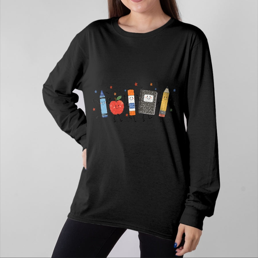 Best Teacher Shirt, Funny Teacher UnisexT-Shirt/Hoodie/Sweatshirt HLT00 - Teacher Back to School Cute School Crayon Apple Pencil T-Shirt