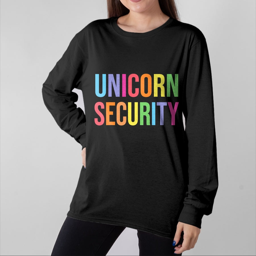 Gift for Mom Shirt, Funny Mom Unisex T-Shirt/Hoodie/Sweatshirt HLT00 - Halloween Dad Mom Daughter Adult Costume, Unicorn Security T-Shirt