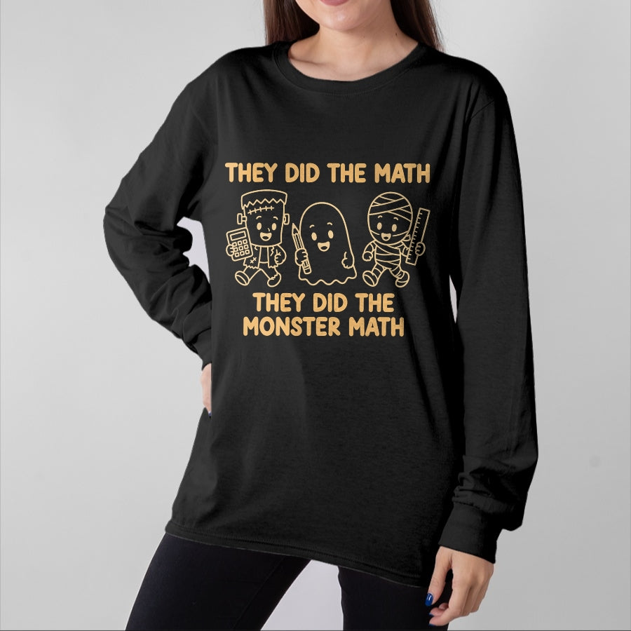 Best Teacher Shirt, Funny Teacher UnisexT-Shirt/Hoodie/Sweatshirt HLT00 - Cute Funny They Did The Monster Math Teachers Halloween T-Shirt (3)