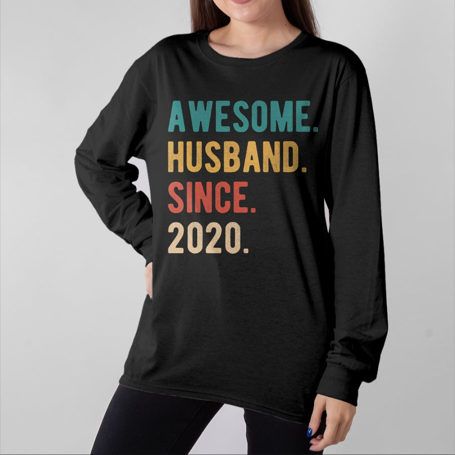 Best Wife Shirt, Wife and Husband Unisex T-Shirt/Hoodie/Sweatshirt HLT00 - 4th Year Wedding Anniversary Epic Awesome Husband Since 2020 T-Shirt