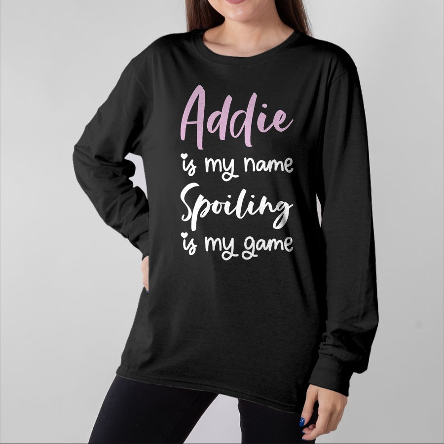 Best Wife Shirt, Wife and Husband Unisex T-Shirt/Hoodie/Sweatshirt HLT00 - Addie Name Personalized Women Spoiled Girl Cute Pink Black T-Shirt