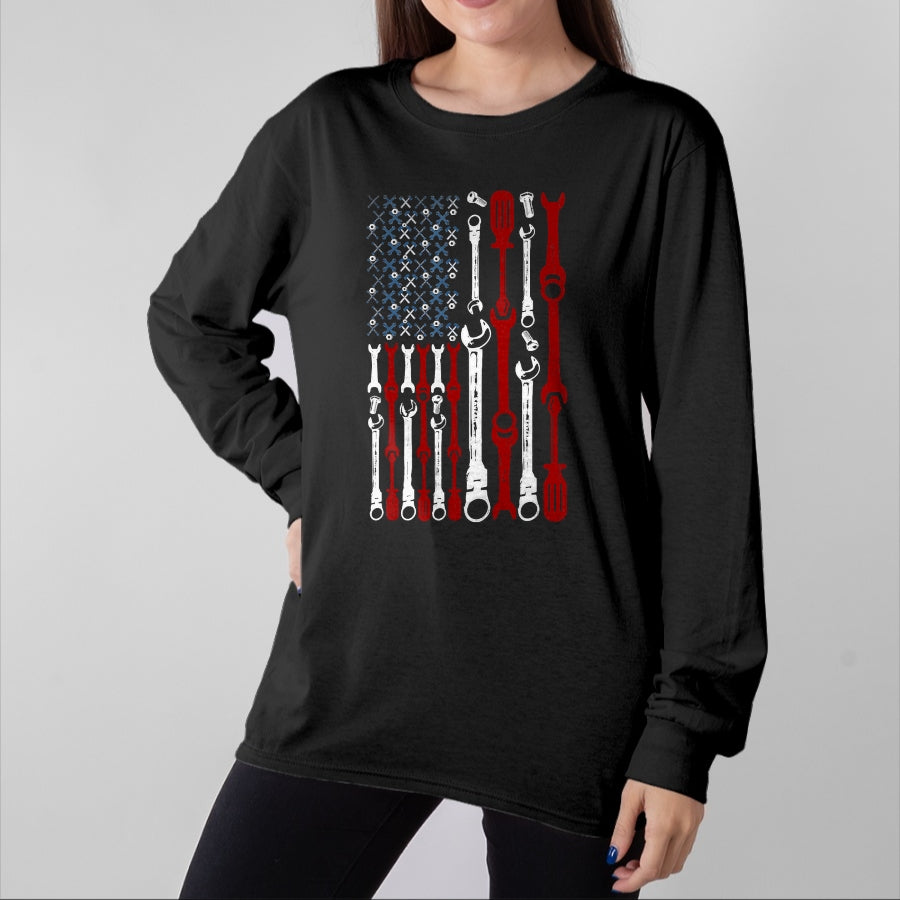 Best Mechanic Life Shirt, Funny Mechanic UnisexT-Shirt/Hoodie/Sweatshirt HLT00 - American Flag Mechanic Shirts Patriotic Mechanic USA Flag T-Shirt for Women Kids Men