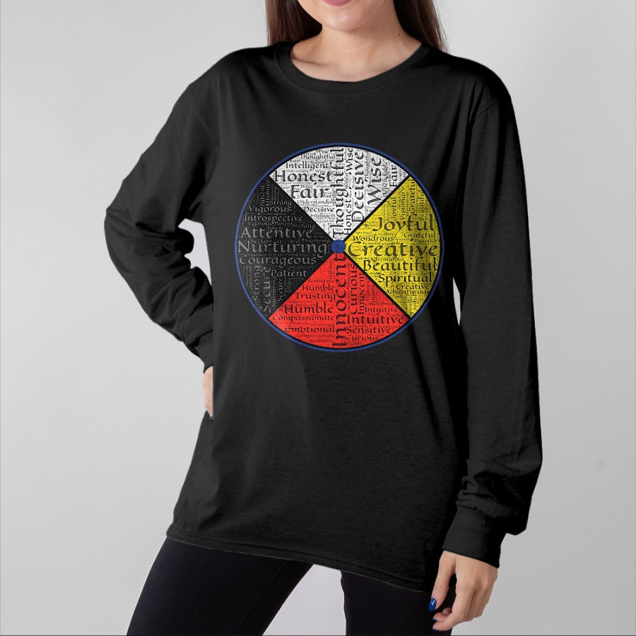 Native American T-Shirts, Vintage Native American Unisex T-Shirt/Hoodie/Sweatshirt HLT00 - Native American Words Of The Medicine Wheel 1
