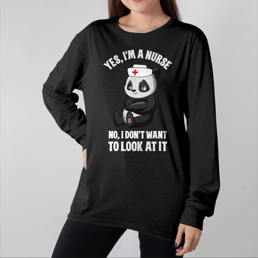 Funny Nurse Shirt, Nurse Unisex T-Shirt/Hoodie/Sweatshirt HLT00 - Funny Panda Nurse Nursing RN LNP Nurse Mom Nurse Life Womens T-Shirt