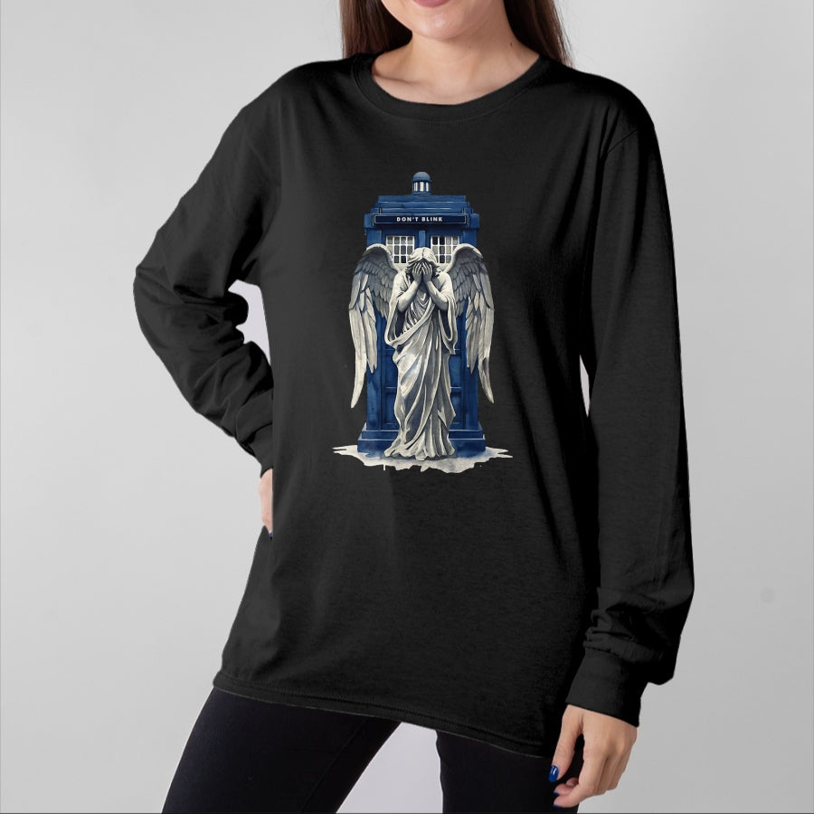 Best Doctor Shirt, Funny Doctor UnisexT-Shirt/Hoodie/Sweatshirt HLT00 - Weeping Angel with Blue Police Box 1 - Fan Fun T-Shirt