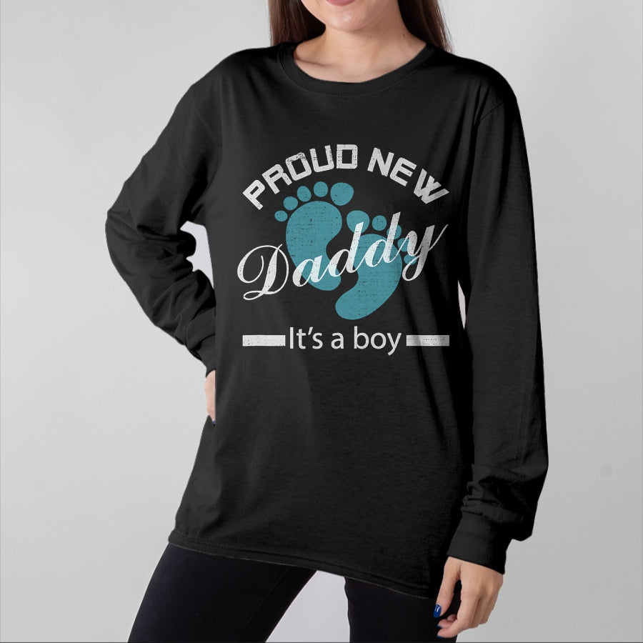 Gift for Dad Shirt, Funny Dad Unisex T-Shirt/Hoodie/Sweatshirt HLT00 – Vintage First Time Dad Proud New Daddy It_s A Boy T-Shirt