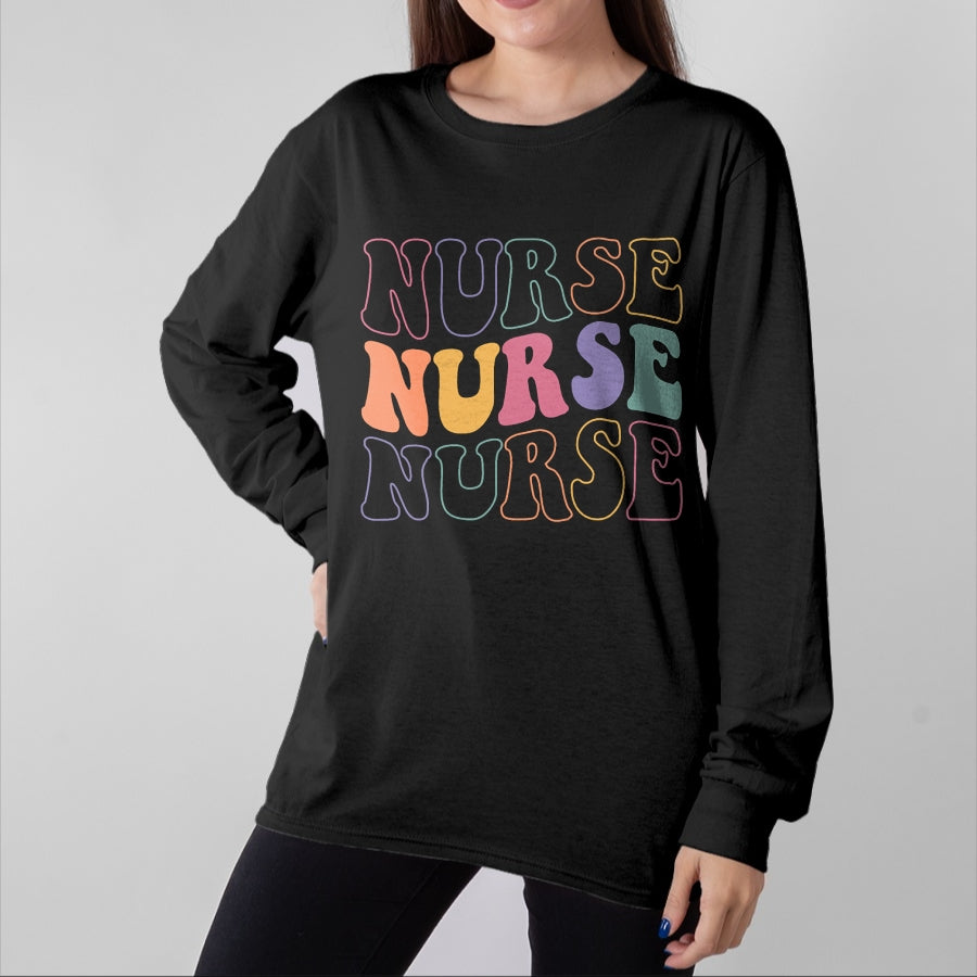 Funny Nurse Shirt, Nurse Unisex T-Shirt/Hoodie/Sweatshirt HLT00 - Groovy Nurse Women School Nurse RN ICU ER Pediatric T-Shirt