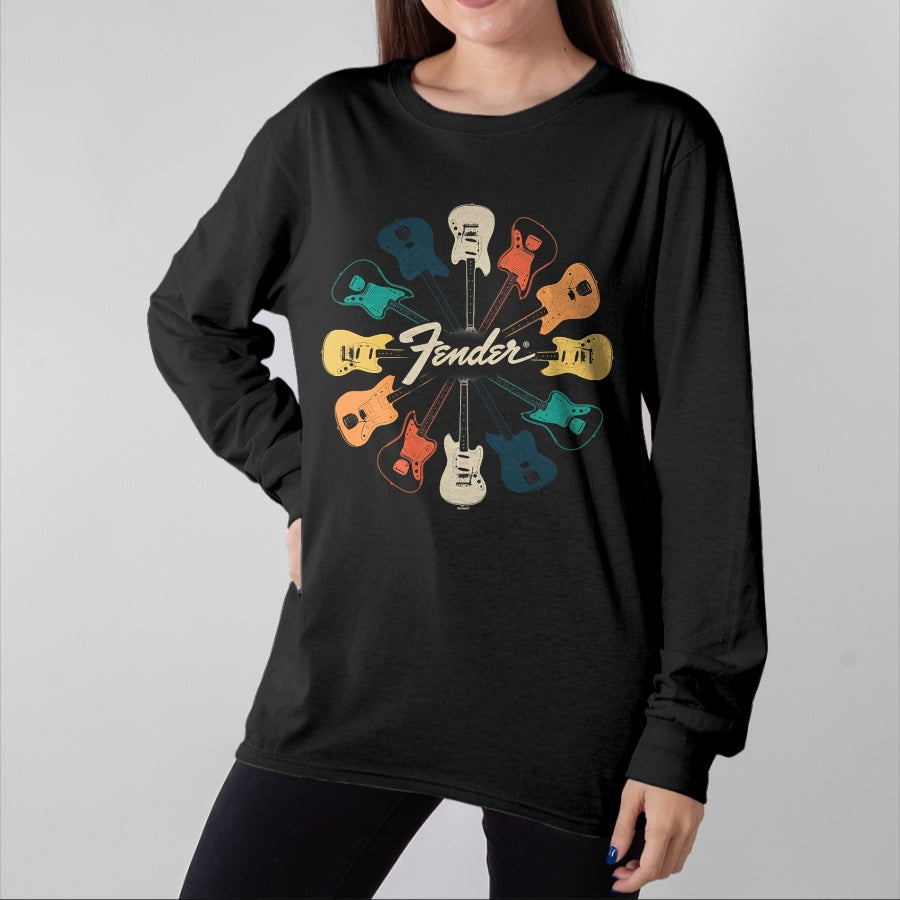 Guitar Lover Shirt, Funny Guitar UnisexT-Shirt/Hoodie/Sweatshirt HLT00 - Fender Retro Guitar Kaleidoscope T-Shirt Small