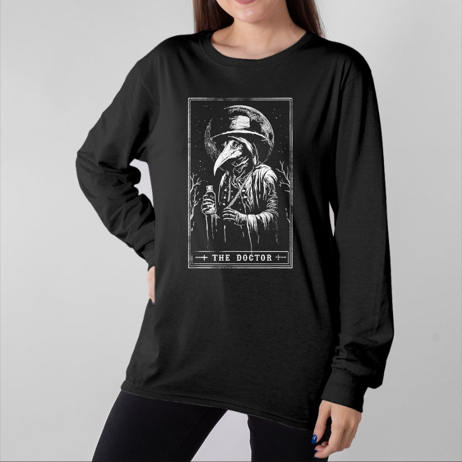 Best Doctor Shirt, Funny Doctor UnisexT-Shirt/Hoodie/Sweatshirt HLT00 - Plague Doctor Tarot Card Shirt Horror Death Occult Satanic T-Shirt