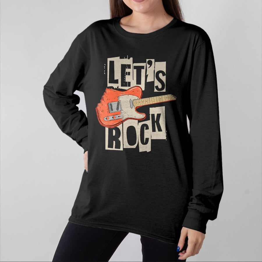 Guitar Lover Shirt, Funny Guitar UnisexT-Shirt/Hoodie/Sweatshirt HLT00 - Let_s Rock Electric Guitar Music Lovers Band Guitarists Retro T-Shirt
