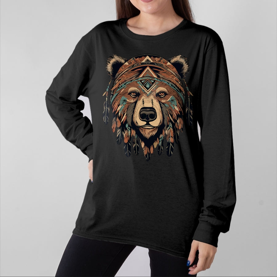 Native American T-Shirts, Vintage Native American Unisex T-Shirt/Hoodie/Sweatshirt HLT00 - Native American Bear Artwork